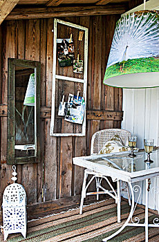 绘画,镀锌铁丝,镜子,靠近,椅子,桌子,乡村,木质,平台