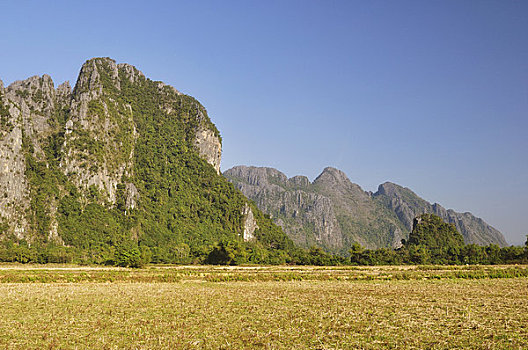 石灰岩,山峦,万荣,老挝