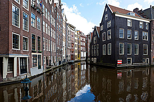 特色,房子,水,运河,阿姆斯特丹,荷兰,欧洲