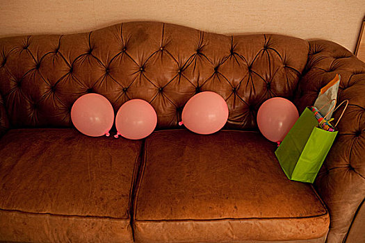粉色,气球,沙发