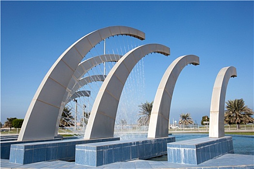喷泉,滨海路,阿布扎比,阿联酋