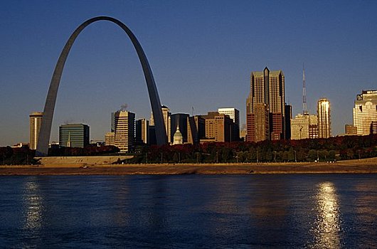 拱形,建筑,河岸,圣路易斯拱门,密西西比河,密苏里,美国