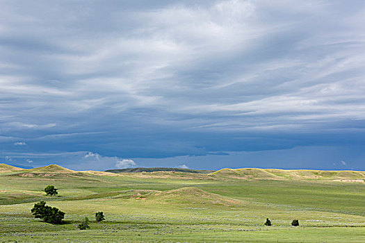 美国,蒙大拿,草原,天空,偏僻,旁路,雷雨天气