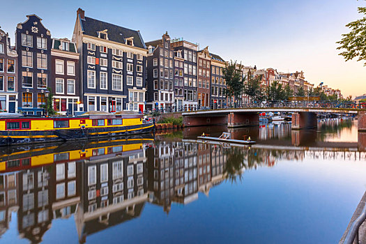 阿姆斯特丹,运河,荷兰人,房子,荷兰