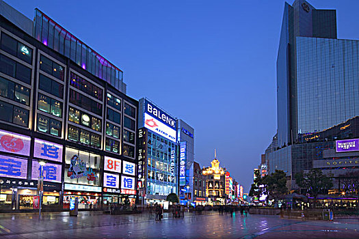 上海南京路步行街夜景