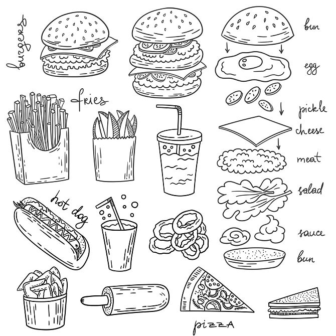 ai/eps标题:美国美食标签:美洲,汉堡包,食物,插画,快餐,矢量,美国美食