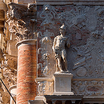 军事,雕塑,壁画,柱子,威尼斯,意大利
