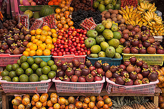 水果摊,巴厘岛,市场,乌布,印度尼西亚,亚洲