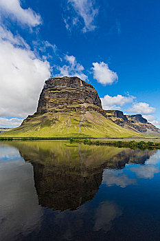 风景,攀升,反射,河,冰岛