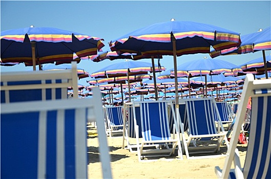 彩色,沙滩伞,椅子,漂亮,海滩,码头,比萨,托斯卡纳,意大利