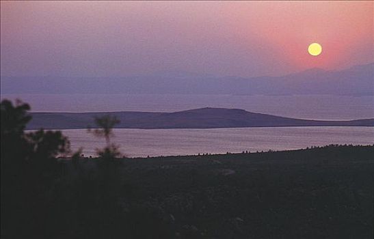 日落,莱斯博斯岛,土耳其,欧洲