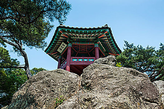 庙宇,山,要塞,公园,韩国