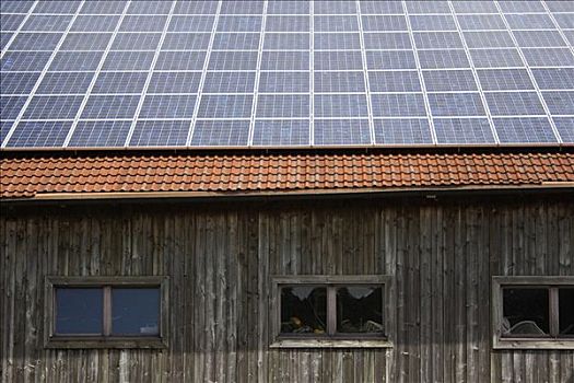 太阳能,老,小屋