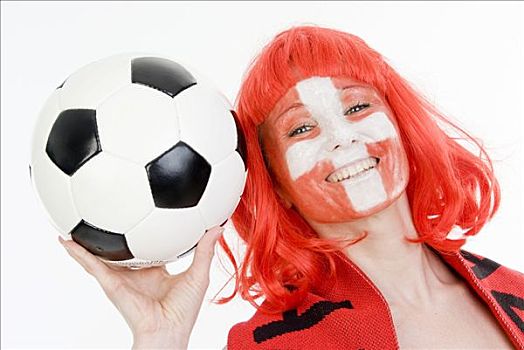 女性,足球,支持者,瑞士