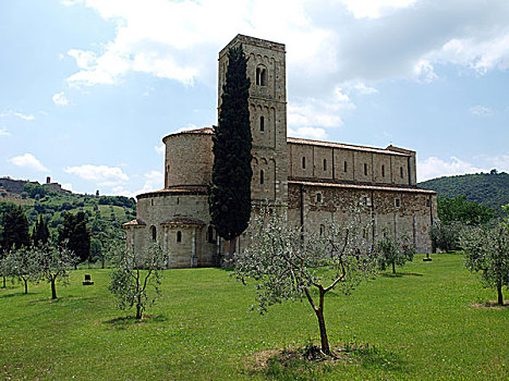 教堂,靠近,蒙大奇诺,托斯卡纳,意大利
