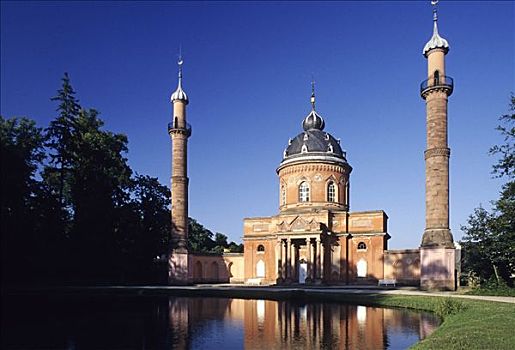 清真寺,土耳其,花园,城堡,施威琴根,巴登符腾堡,德国,欧洲
