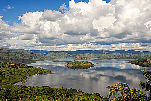 卢旺达,区域,火山国家公园,湖