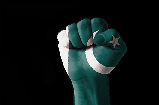 拳头,涂绘,彩色,巴基斯坦,旗帜