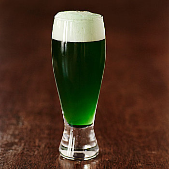 玻璃杯,绿色,啤酒,棚拍