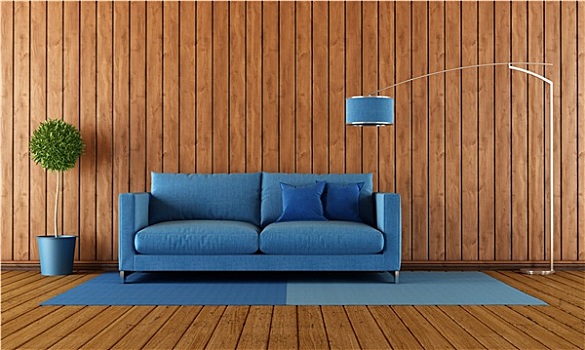 木质,蓝色,客厅