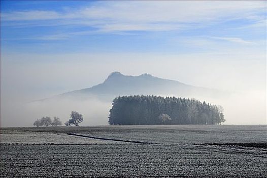 山,薄雾,巴登符腾堡,德国,欧洲