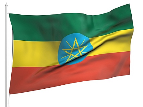 飞,旗帜,埃塞俄比亚,国家