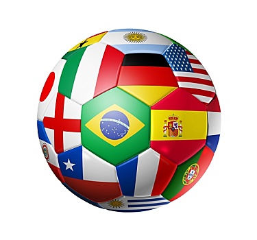 足球,世界,团队,旗帜