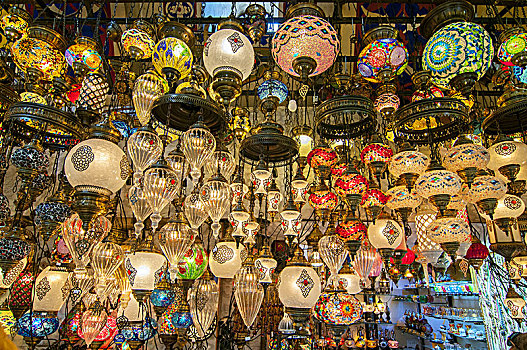 土耳其,装饰,灯,出售,大巴扎集市,伊斯坦布尔
