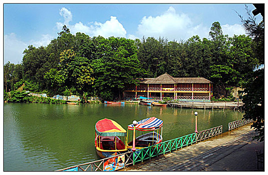 游乐园,湖,城市,孟加拉,九月,2007年