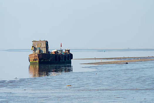 风景,老,船,河