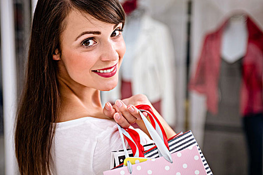 女人,头像,拿着,购物袋,购物,商场