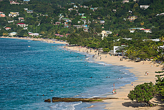 俯瞰,上方,海滩,格兰德安塞,格林纳达,加勒比