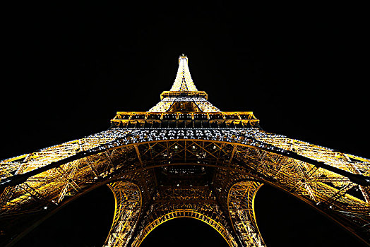 巴黎,巴黎七区,埃菲尔铁塔,夜晚,闪闪发光