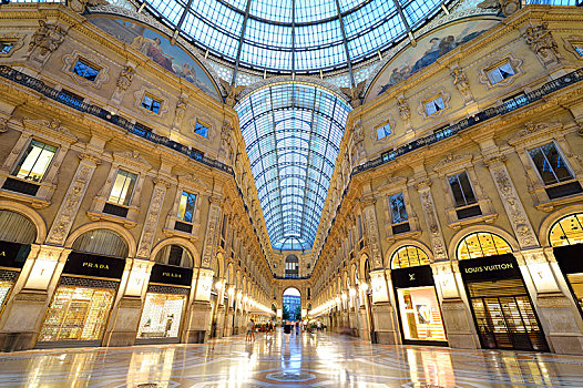 奢华,购物,拱廊,商业街廊,米兰,伦巴第,意大利,欧洲