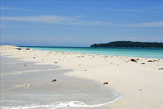 白色,沙滩,蓝绿色海水,沙巴,婆罗洲,马来西亚,东南亚