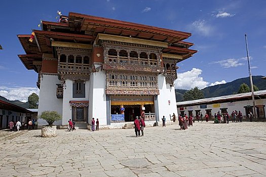 不丹,精致,建筑,喇嘛寺