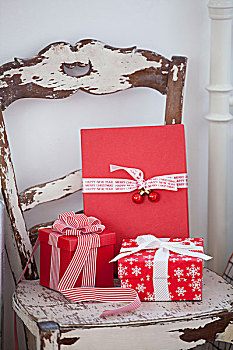 圣诞礼盒,生锈,椅子