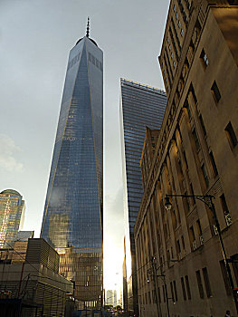 世贸中心,自由,塔,设计,建筑师,孩子,上方,下曼哈顿