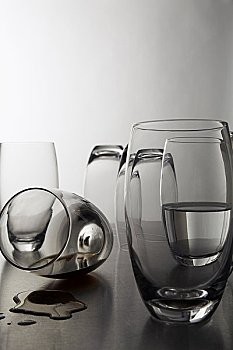 玻璃杯,水,可乐