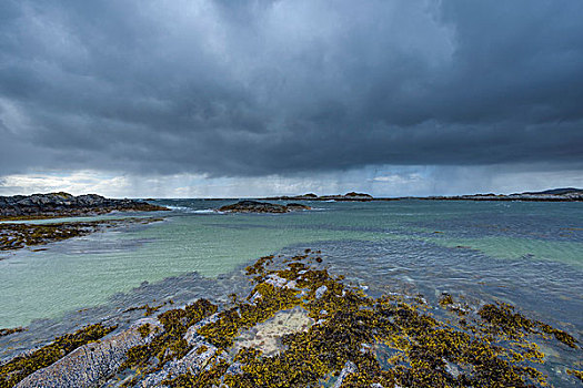 苏格兰,海岸,春天,积雨云,俯视,海洋,英国