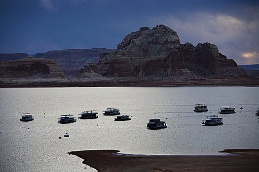 船,鲍威尔湖,页岩,亚利桑那,美国