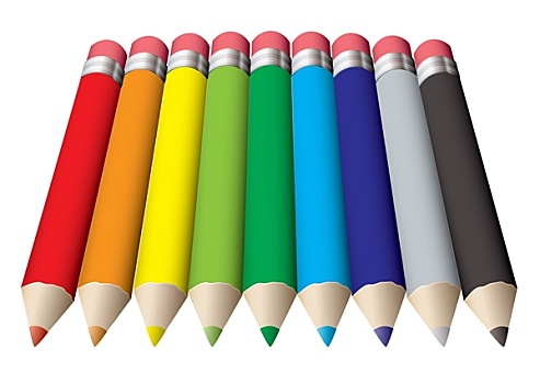 铅笔,收集,彩色