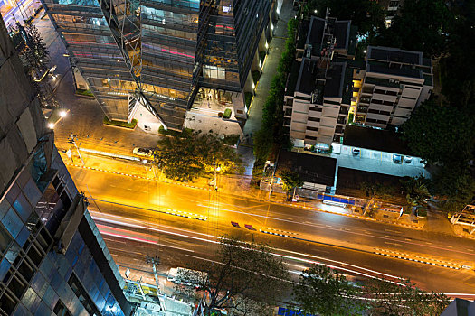 俯视,城市,曼谷
