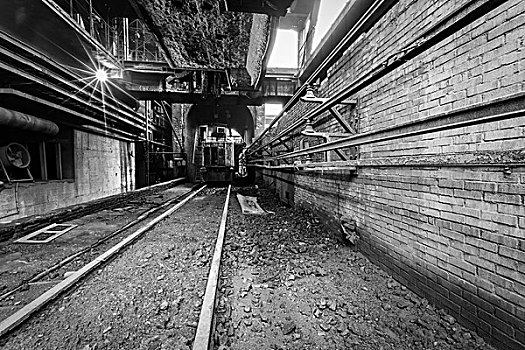 废弃,老,工业,厂房,黑暗