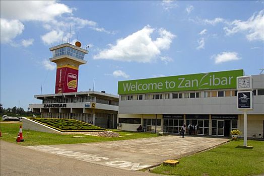 小,机场,塔,桑给巴尔岛,坦桑尼亚