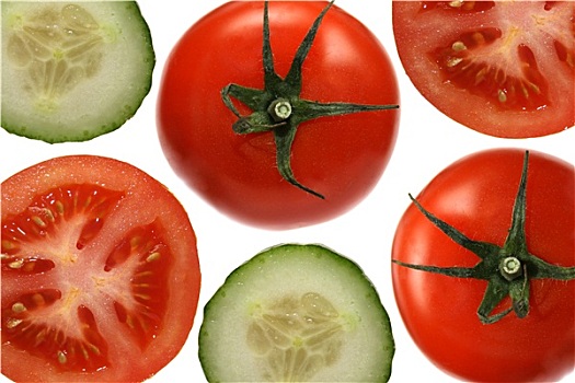 西红柿,黄瓜,白色背景,背景