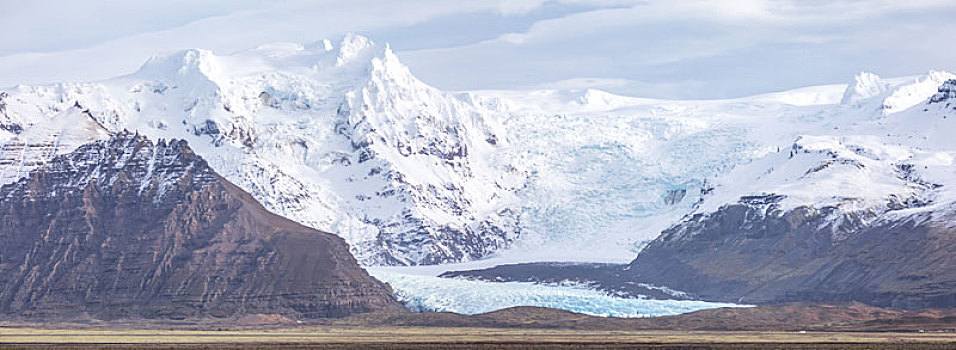 瓦特纳冰川国家公园,冰河,冰岛,全景