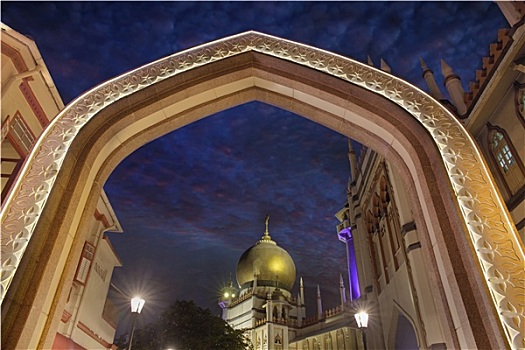 苏丹清真寺,入口,蓝色,钟点