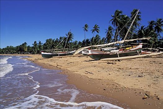马达加斯加,海滩,独木舟