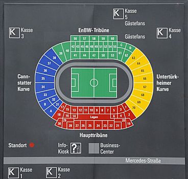 信息牌,座椅,计划,奔驰,竞技场,斯图加特,巴登符腾堡,德国,欧洲